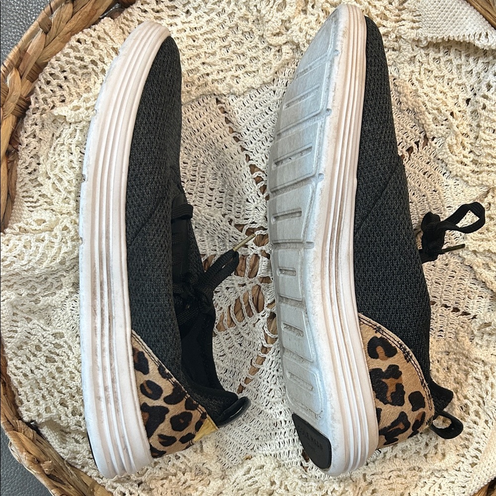 Cole Haan Black and Leopard Print Sneakers. Size 11 - Picture 6 of 6